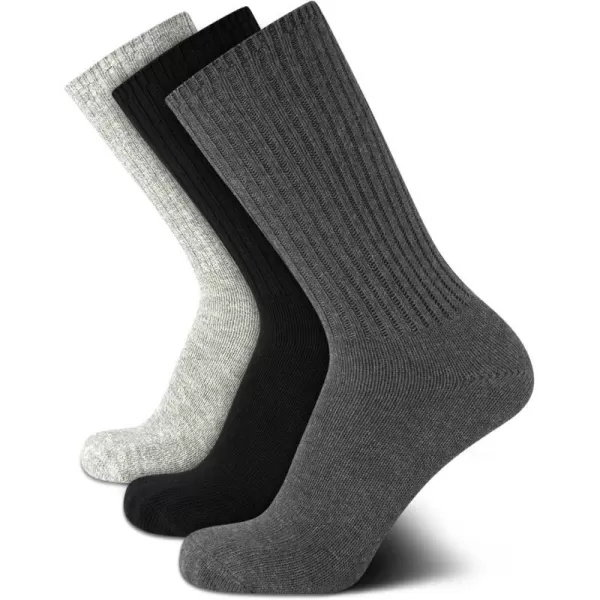 Calvin Klein Mens Socks  Lightweight Cotton Blend Crew Socks 3 PackCharcoalBlackOxford