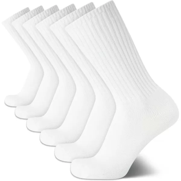 Calvin Klein Mens Socks  Lightweight Cotton Blend Crew Socks 6 PackWhite