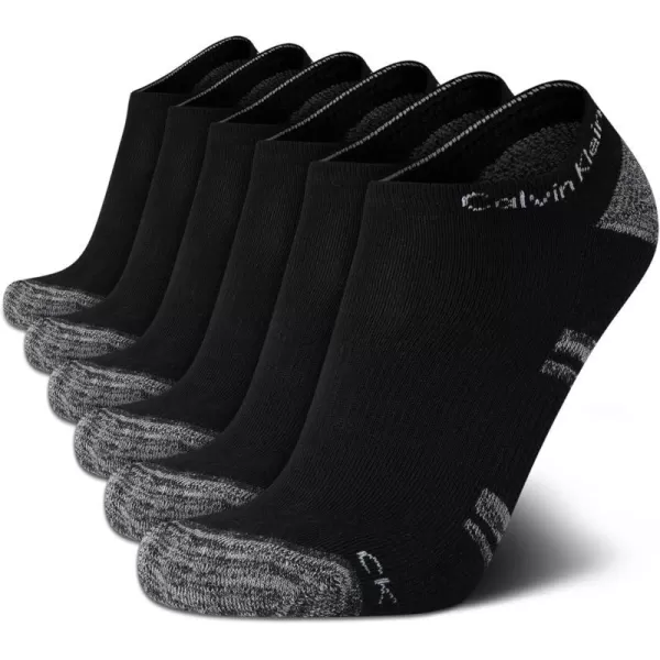 Calvin Klein Mens Socks  Lightweight No Show Ankle Socks 6 PackBlack Assorted