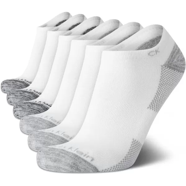 Calvin Klein Mens Socks  Lightweight No Show Ankle Socks 6 PackWhite