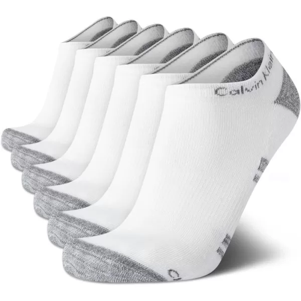 Calvin Klein Mens Socks  Lightweight No Show Ankle Socks 6 PackWhite Assorted