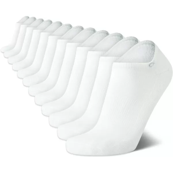 Calvin Klein Mens Socks  Lightweight No Show Socks 12 PackTrue White