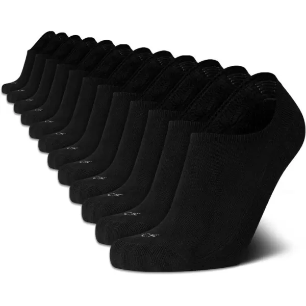 Calvin Klein Mens Socks  Low Cut Ankle Socks 12 PackAll Black