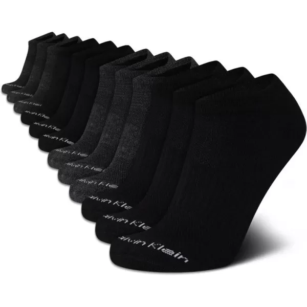 Calvin Klein Mens Socks  Low Cut Ankle Socks 12 PackBlackGrey