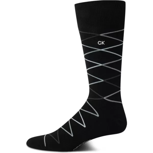 Calvin Klein Mens Socks  Luxury Cotton Blend Dress Socks 1 PairBlack Diamond