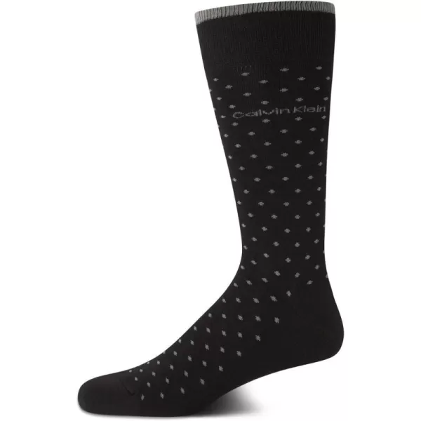 Calvin Klein Mens Socks  Luxury Cotton Blend Dress Socks 1 PairBlack Dot