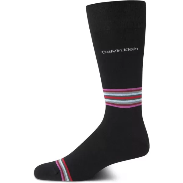 Calvin Klein Mens Socks  Luxury Cotton Blend Dress Socks 1 PairBlackPink Stripe