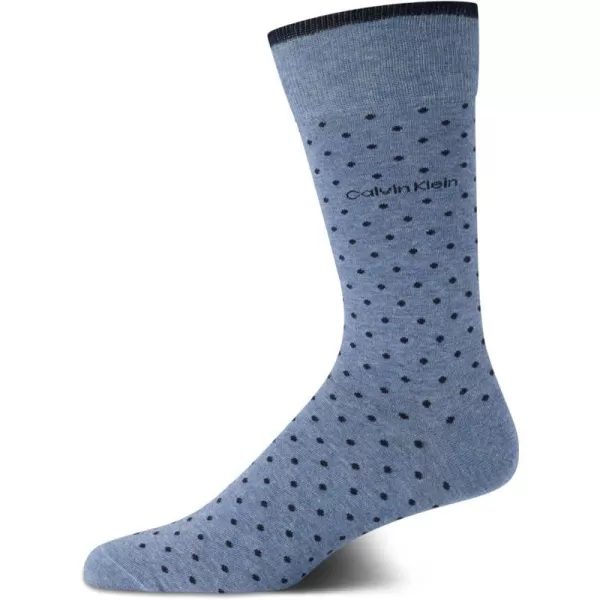 Calvin Klein Mens Socks  Luxury Cotton Blend Dress Socks 1 PairBlue Dot