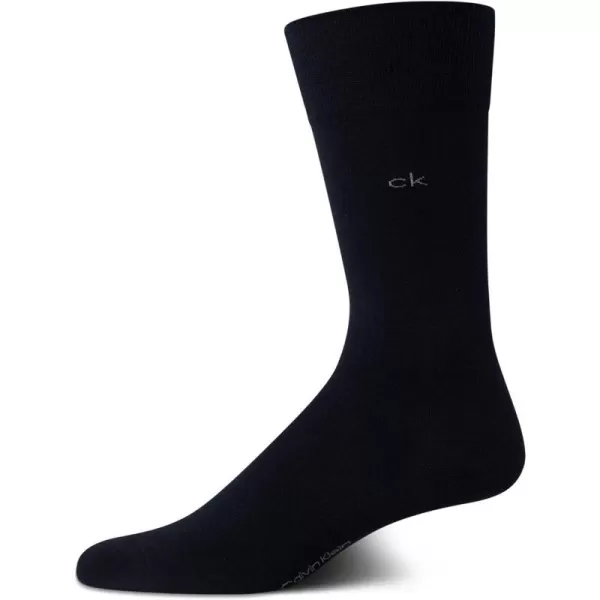 Calvin Klein Mens Socks  Luxury Cotton Blend Dress Socks 1 PairNavy Logo