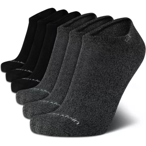 Calvin Klein Mens Socks  No Show Ankle Socks 6 PackGreyBlack