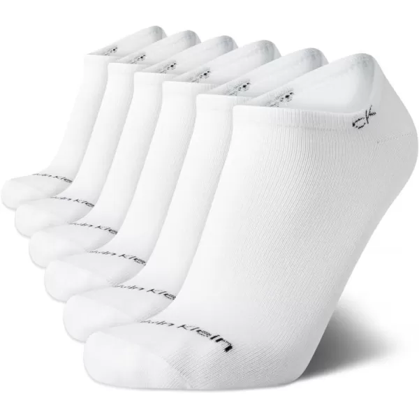 Calvin Klein Mens Socks  No Show Ankle Socks 6 PackWhite