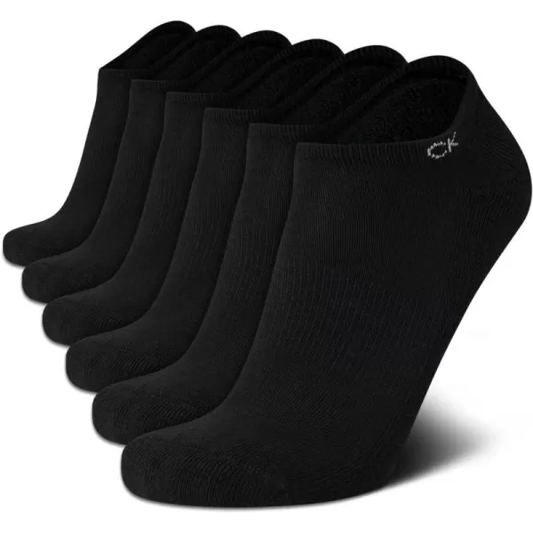 Calvin Klein Mens Socks  No Show Low Cut Athletic Socks 6 PackJet Black