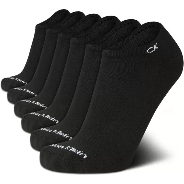 Calvin Klein Mens Socks  No Show Low Cut Athletic Socks 6 PackSolid Black