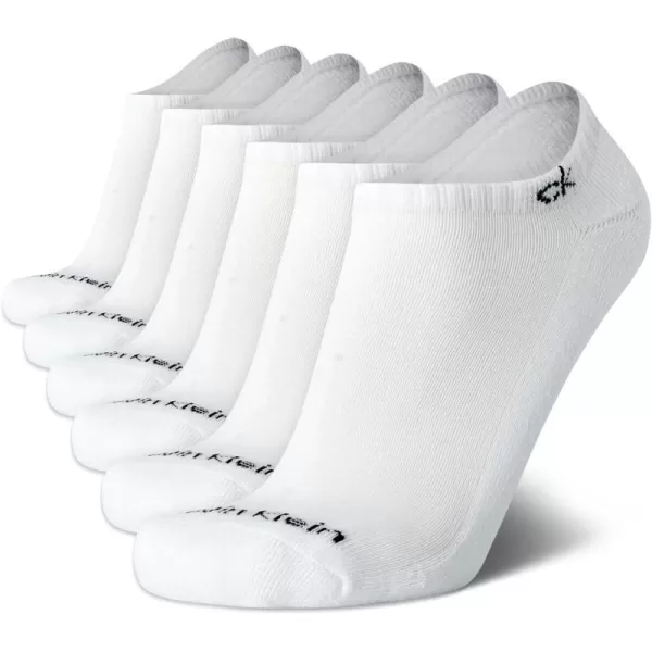 Calvin Klein Mens Socks  No Show Low Cut Athletic Socks 6 PackWhite