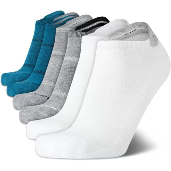 Calvin Klein Mens Socks  No Show Low Cut Athletic Socks 6 PackWhiteGreyBlue