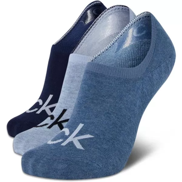 Calvin Klein Mens Socks  No Show Sneaker Liner Socks 3 PackBlue