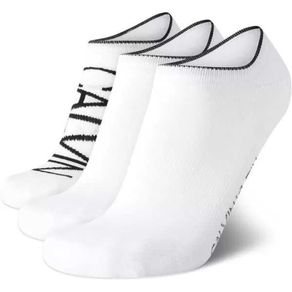 Calvin Klein Mens Socks  No Show Sneaker Liner Socks 3 PackSolid White