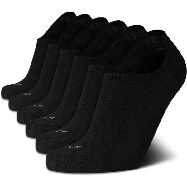 Calvin Klein Mens Socks  No Show Sneaker Liner Socks 6 PackAll Black