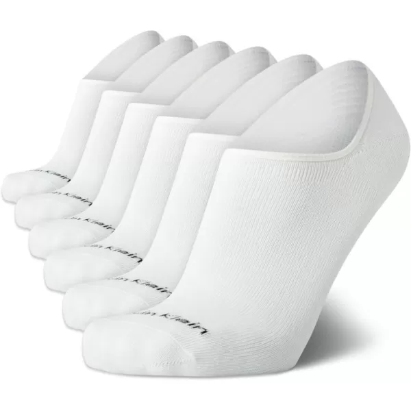 Calvin Klein Mens Socks  No Show Sneaker Liner Socks 6 PackWhite 2