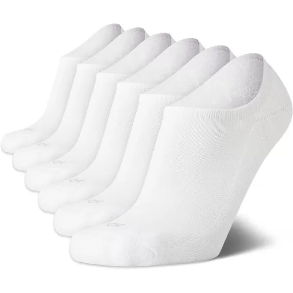 Calvin Klein Mens Socks  No Show Sneaker Liner Socks 6 PackWhite