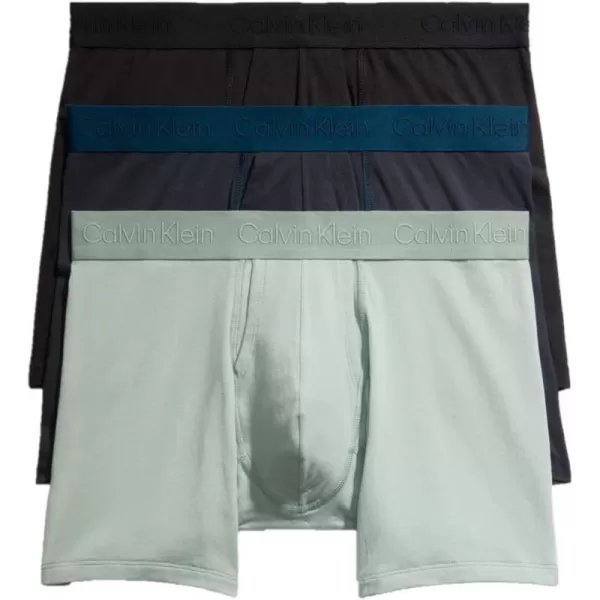 Calvin Klein Mens Standards 3Pack Boxer BriefClassic Navy Sage Meadow Black