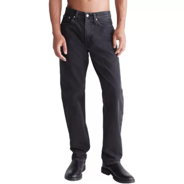 Calvin Klein Mens Straight Fit JeansCk Essential Black