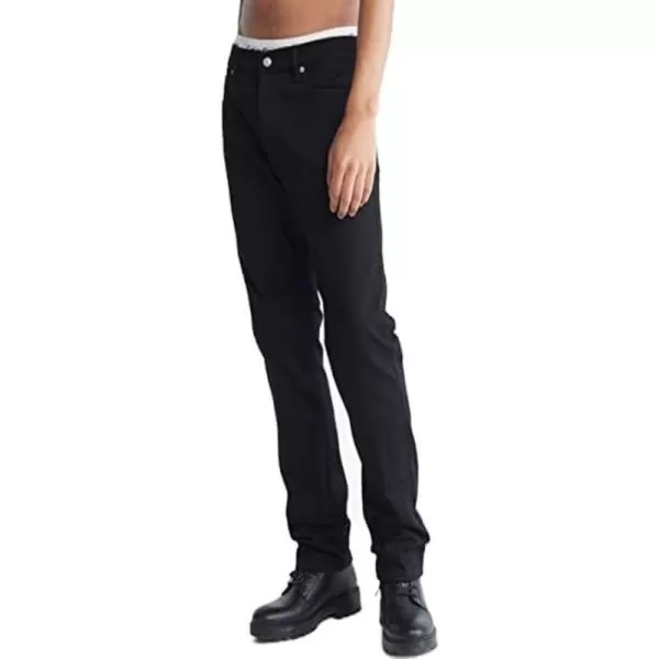 Calvin Klein Mens Straight Fit JeansForever Black