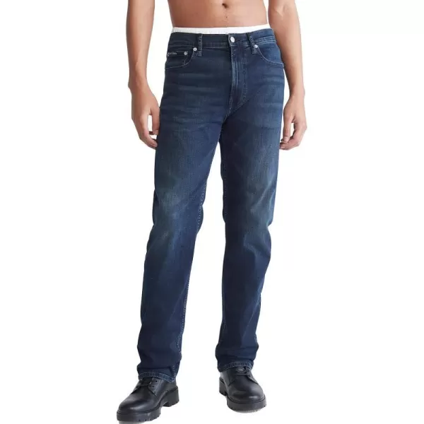 Calvin Klein Mens Straight Fit JeansStandard Straight Boston Blue Black