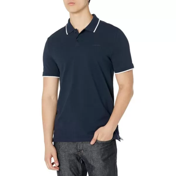 Calvin Klein Mens Stretch Pique Solid Tipped PoloDark Sapphire