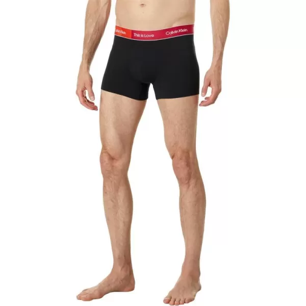 Calvin Klein Mens This is Love Pride Colorblock Micro UnderwearBoxer Brief Black W Persian Red