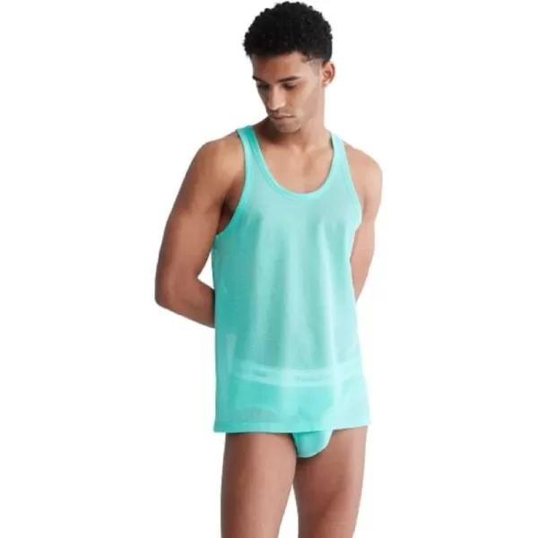 Calvin Klein Mens This is Love Pride Mesh Tank TopAqua Green