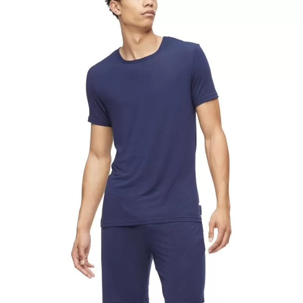 Calvin Klein Mens UltraSoft Modern Modal Lounge Crewneck TShirtBlue Shadow