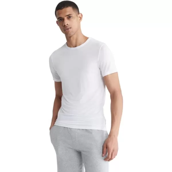 Calvin Klein Mens UltraSoft Modern Modal Lounge Crewneck TShirtWhite