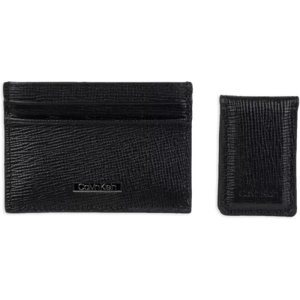 Calvin Klein Mens Wallet SetsMinimalist Bifold and Card CasesBlack Bessemer Card Case