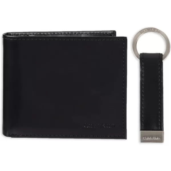 Calvin Klein Mens Wallet SetsMinimalist Bifold and Card CasesBlack Coin Pocket Bifold