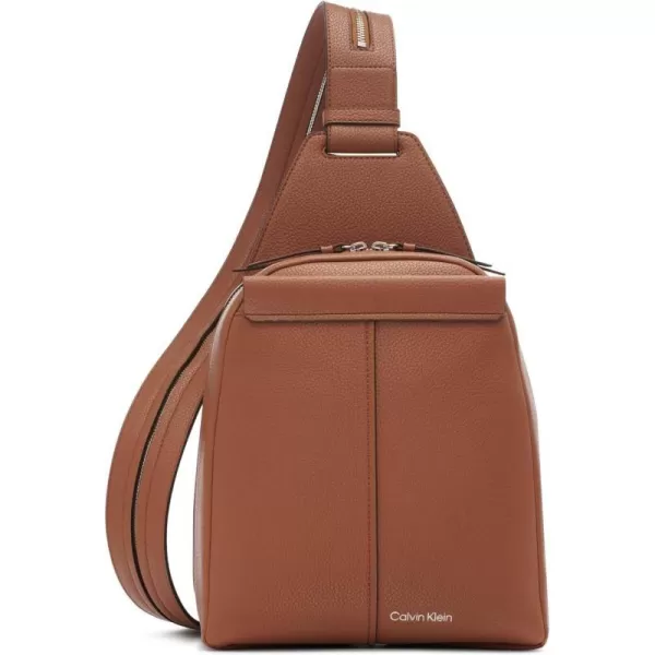 Calvin Klein Myra Convertible Sling Backpack BrownKhakiBlackOne Size Caramel