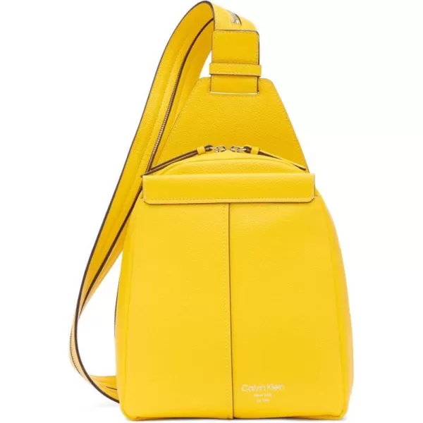 Calvin Klein Myra Convertible Sling Backpack BrownKhakiBlackOne Size Daffodil