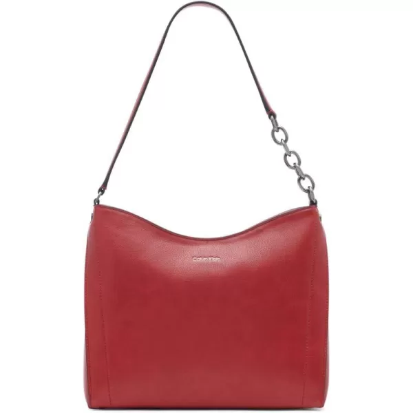 Calvin Klein Nova Chain Hobo Shoulder BagRuby Red