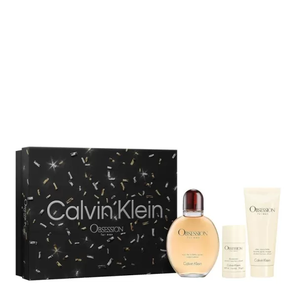 Calvin Klein Obsession for Men Eau de Toilette  Notes of Botanics Spices and Rare WoodsThree Piece Set