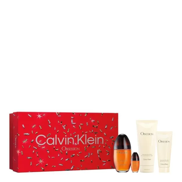 Calvin Klein Obsession for Women Eau De Parfum  Notes of bold amber mandarin and bergamoteau de parfum 4 Piece Holiday Set