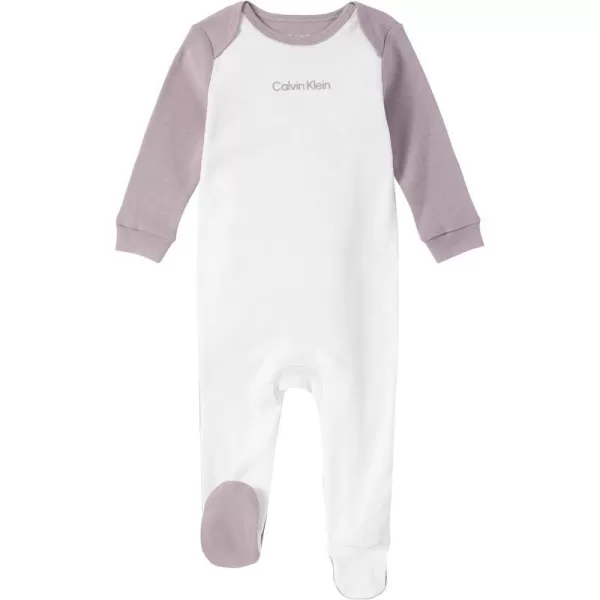 Calvin Klein Organic Baby Essentials Footed CoverallEgretPurple Dove