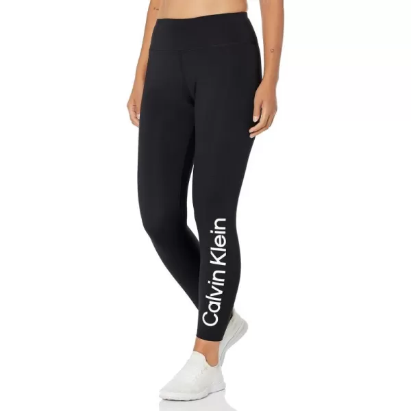 Calvin Klein Performance Womens Calvin Klein Logo High Waist 78 LeggingBlack With White Logo