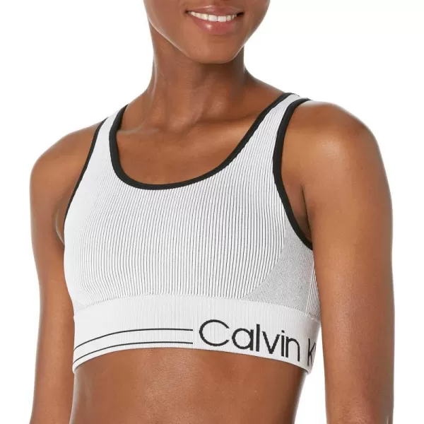 Calvin Klein Performance Womens Medium Impact Sports Bra with Removable CupsWhite