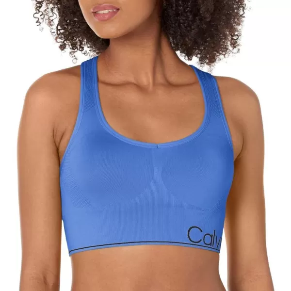 Calvin Klein Performance Womens Medium Impact Sports BraBlue Wave