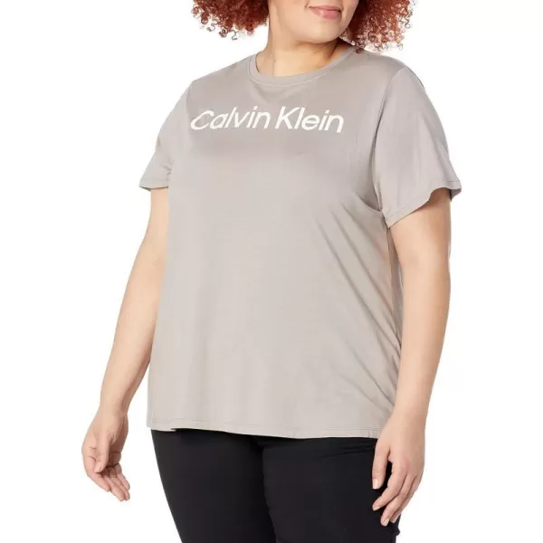 Calvin Klein Performance Womens Plus Size Active Short Sleeve Comfort Stretch TeeMoonrock