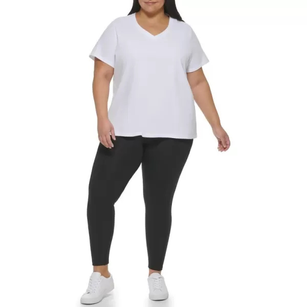 Calvin Klein Performance Womens Plus Size Soft Everyday Short Sleeve TShirtWhite