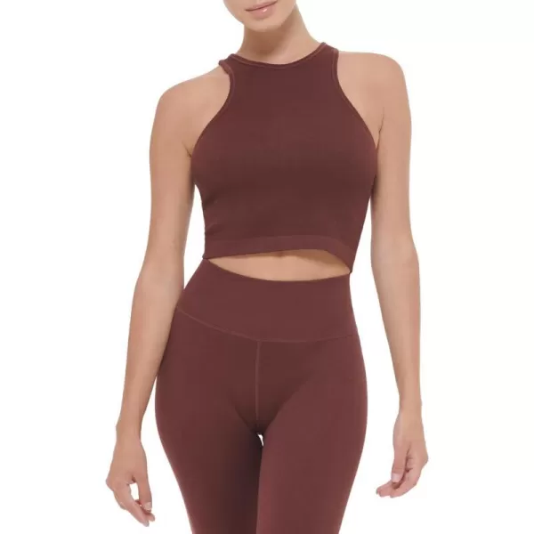 Calvin Klein Performance Womens Ribbed Crop TopBitter Chocolate