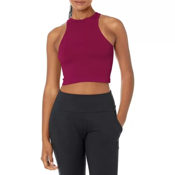 Calvin Klein Performance Womens Ribbed Crop TopChianti