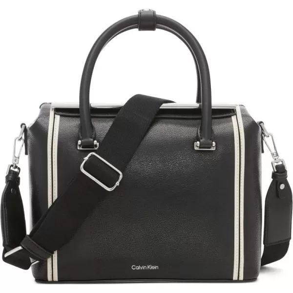 Calvin Klein Perry Organizational Dome SatchelBlackWhite