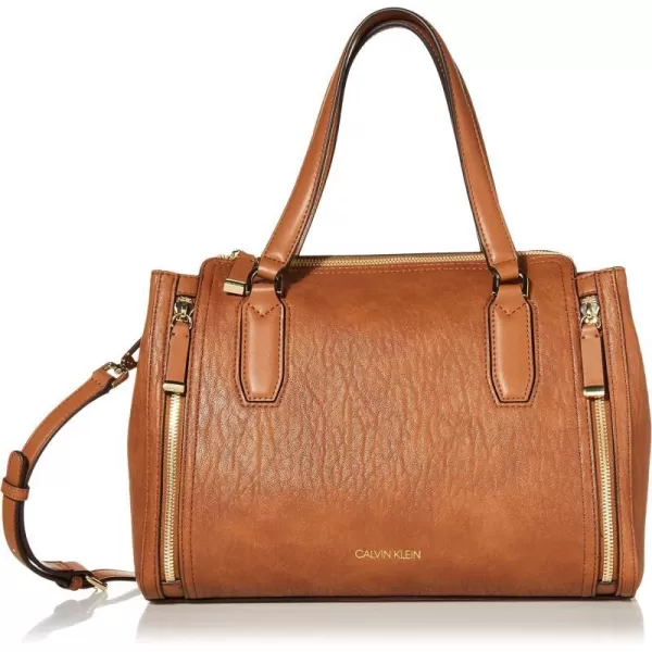 Calvin Klein Reyna Novelty Satchel Caramel Combo One SizeCaramel